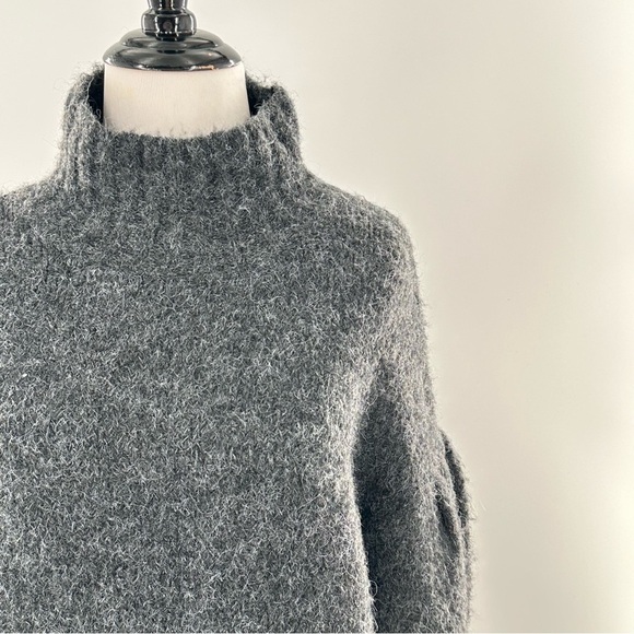 Express womens sweater size XS grey oversized turtleneck - Picture 2 of 11